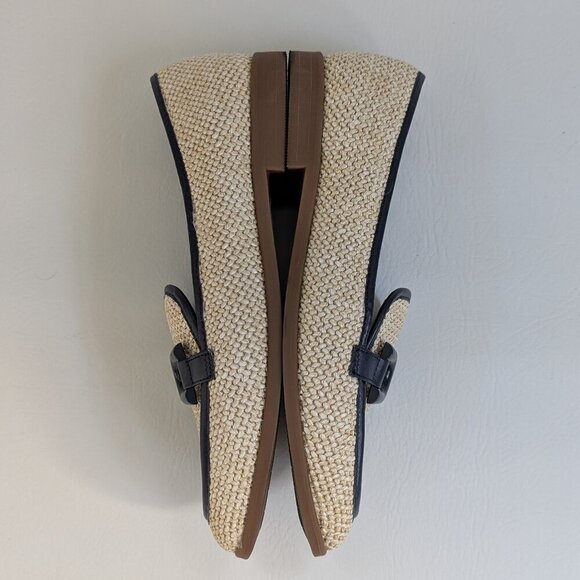 Kenneth Cole Ney York Women's Lariska Raffia Loafer Size 8 Natural Navy - Picture 5 of 9